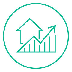 Image showing Graph of real estate prices growth line icon.