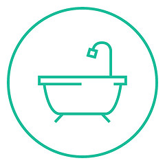 Image showing Bathtub with shower line icon.