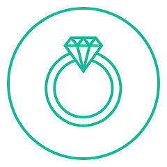 Image showing Diamond ring line icon.