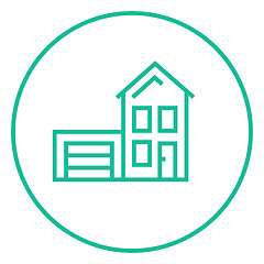 Image showing House with garage line icon.