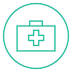 Image showing First aid kit line icon.