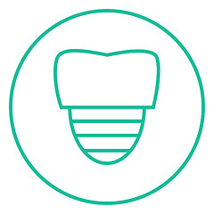 Image showing Tooth implant line icon.