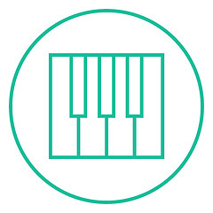 Image showing Piano keys line icon.