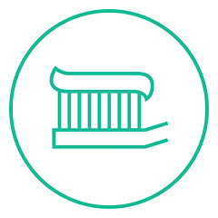 Image showing Toothbrush with toothpaste line icon.