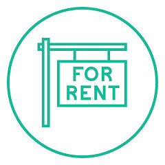 Image showing For rent placard line icon.