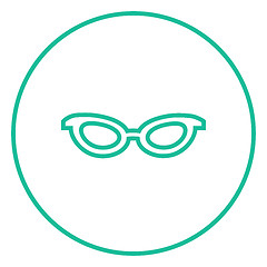 Image showing Eyeglasses line icon.