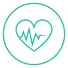 Image showing Heart with cardiogram line icon.