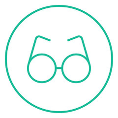 Image showing Eyeglasses line icon.