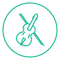 Image showing Violin with bow line icon.