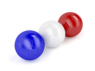 Image showing Football balls with flag of France