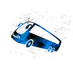 Image showing Travel concept: Bus on Digital background