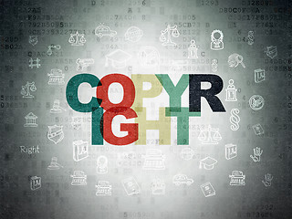 Image showing Law concept: Copyright on Digital Data Paper background