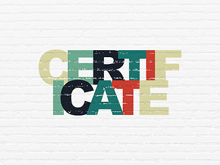 Image showing Law concept: Certificate on wall background