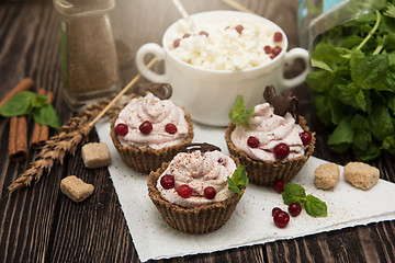 Image showing Homemade dessert from cottage cheese