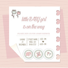 Image showing baby girl shower card