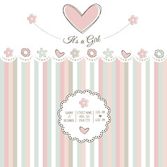 Image showing baby girl shower card