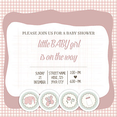 Image showing baby girl shower card