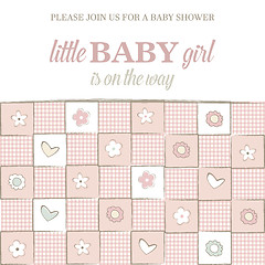 Image showing baby girl shower card