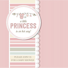 Image showing shabby chic baby girl shower card