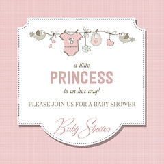 Image showing shabby chic baby girl shower card