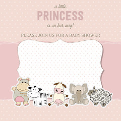 Image showing shabby chic baby girl shower card