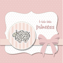 Image showing shabby chic baby girl shower card