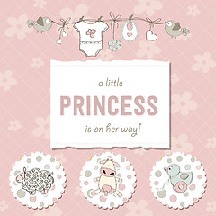 Image showing shabby chic baby girl shower card