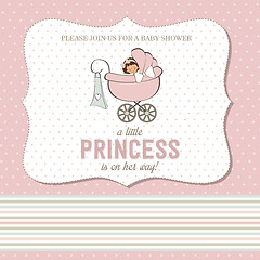 Image showing shabby chic baby girl shower card