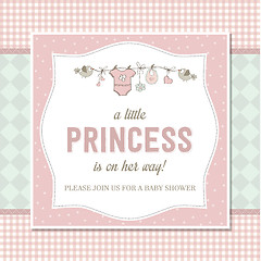 Image showing shabby chic baby girl shower card