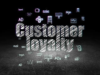 Image showing Advertising concept: Customer Loyalty in grunge dark room