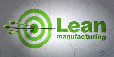 Image showing Industry concept: target and Lean Manufacturing on wall background