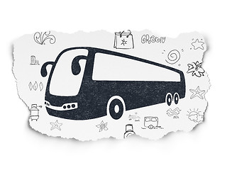 Image showing Tourism concept: Bus on Torn Paper background