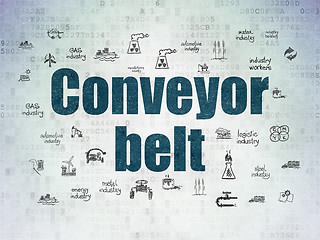 Image showing Industry concept: Conveyor Belt on Digital Data Paper background