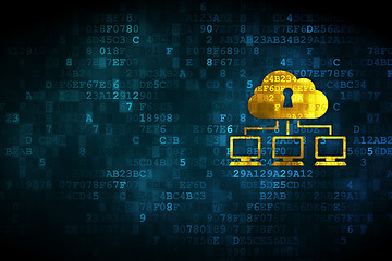 Image showing Cloud computing concept: Cloud Network on digital background