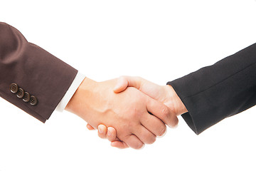 Image showing Handshake of two businessmen isolated on white background