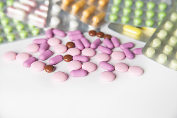 Image showing Colorful tablets on white background