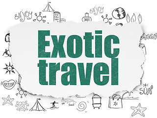 Image showing Tourism concept: Exotic Travel on Torn Paper background