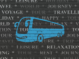 Image showing Vacation concept: Bus on wall background