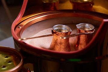 Image showing Two cute pots to prepare Turkish coffee