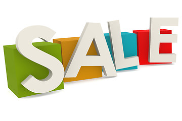 Image showing Colorful cube with sale word