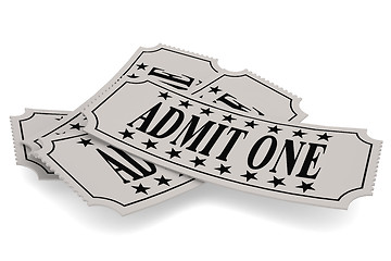 Image showing Ticket paper with admit one word