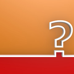 Image showing Question mark on red and orange background