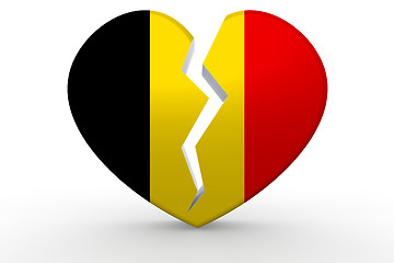 Image showing Broken white heart shape with Belgium flag