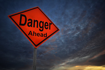 Image showing Danger warning road sign