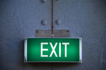 Image showing Exit sign points the way out