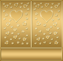Image showing two gold hearts