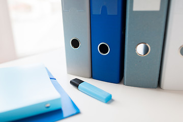 Image showing close up of ring binders and files on office table