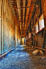 Image showing Old abandoned ruin factory damage building inside