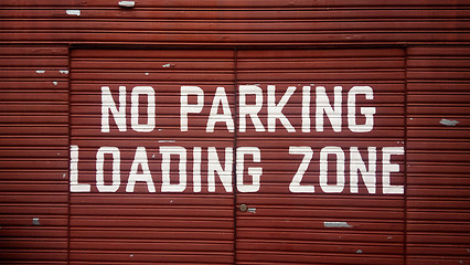 Image showing No parking loading zone sign