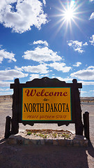 Image showing Welcome to North Dakota road sign